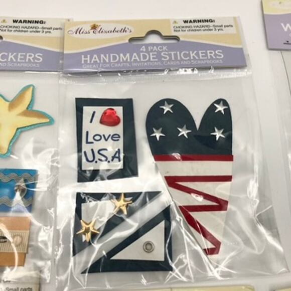 Set of 16 Miss Elizabeth's Handmade & Crystal Stickers Scrap Booking Packets - Picture 4 of 16